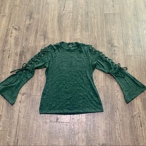 Green sweater with bell sleeves